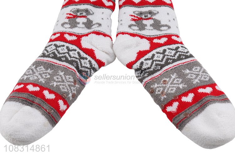 Yiwu direct sale ladies fleece thickened warm tube socks