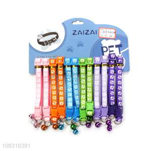 Fashion Design Colorful Pet Collars With Little Bells