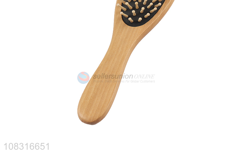 Fashion Design Detangling Hair Brush With Wooden Handle