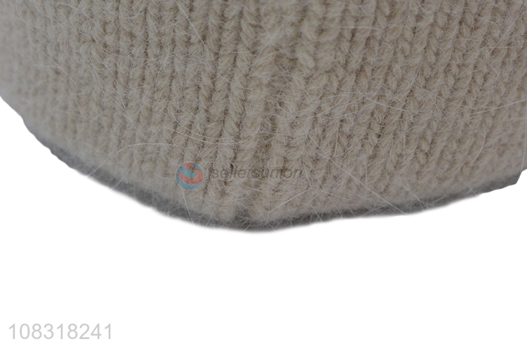 Good quality simple knitted hat for winter ear protection