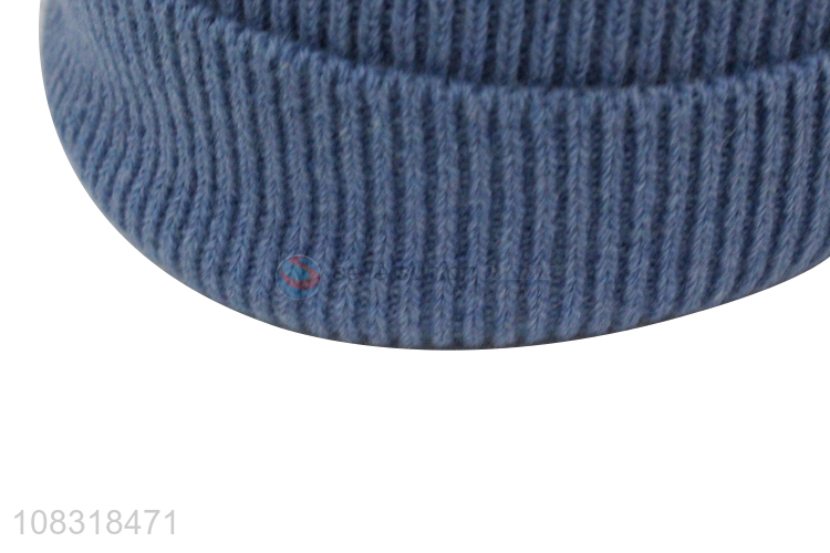 Hot selling solid color cashmere knitted hat beanie hat