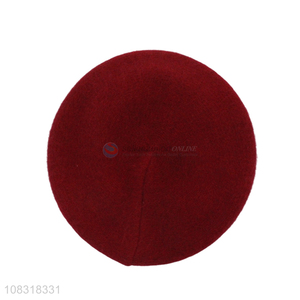 China wholesale red rabbit fleece beret ladies fashion beret