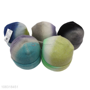 New products fashion tie-dye knitted hat unisex sports cap