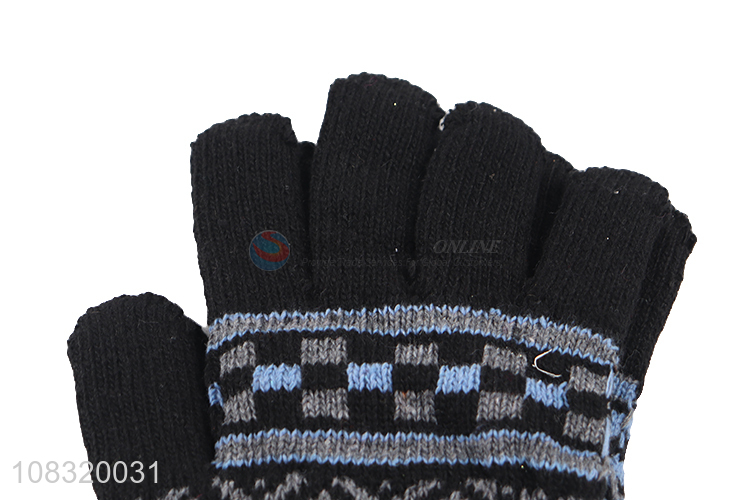 Factory supply men winter gloves strechy knitted gloves