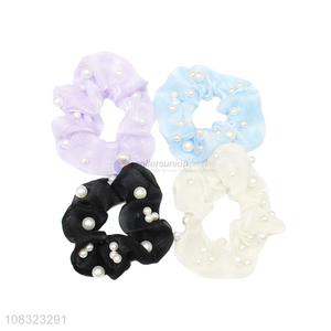 Wholesale Pearls Women Scrunchies Ladies Hair Rope Hair Band