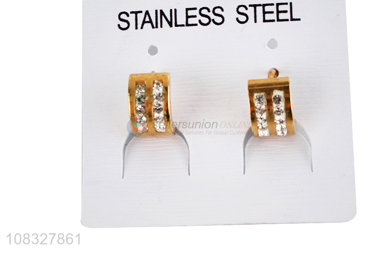 Modern Style Stainless Steel Hoop Earrings For Ladies