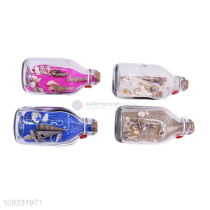 Low price glass shell wishing bottle desktop handicraft decoration