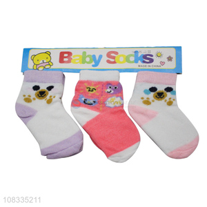 Latest design cartoon pattern baby cotton socks wholesale