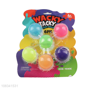 Wholesale price 6pcs luminous sticky ball kids toy ball