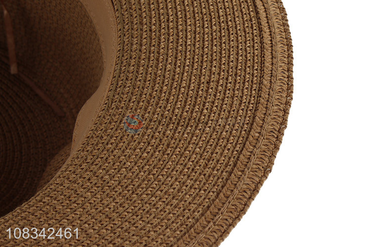 Wholesale Wide Brim Beach Sun Hat Custom Fedora Straw Hat