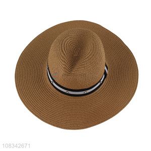 Newest Wide Brim Panama Straw Hat Fashion Beach Hat