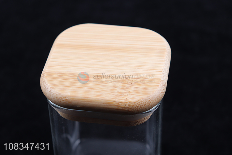 New arrival food storage container glass storage jar with bamboo lid