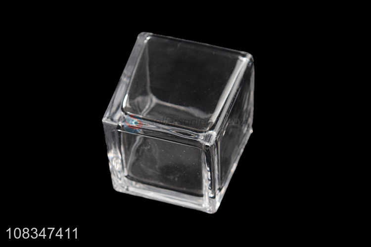 Good quality clear square empty glasss candle jar tealight jar