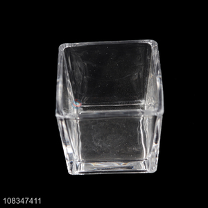 Good quality clear square empty glasss candle jar tealight jar