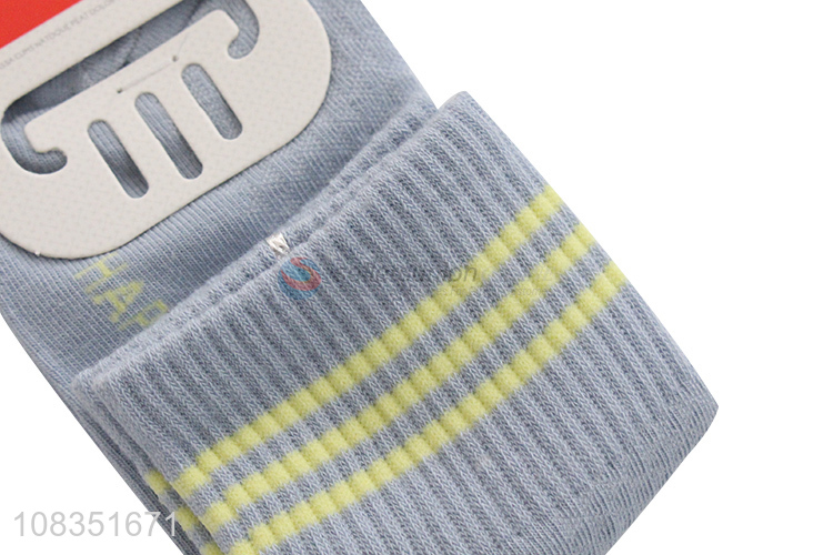 Hot selling breathable cotton striped crew socks women's socks