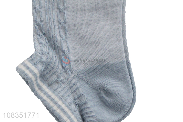 Custom women's low cut socks non-slip knitted cotton boat socks