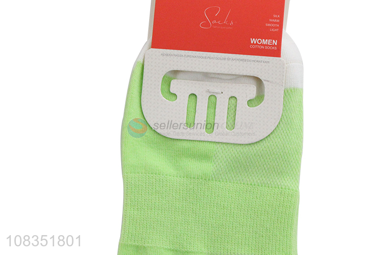 Hot selling breathable cotton women boat socks for spring summer