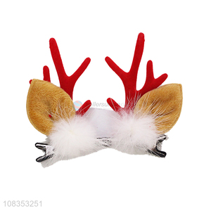 Creative Design Elk Antler Design Hair Clip For Christmas Decoration