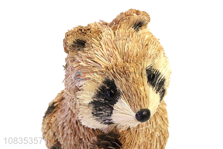 Bottom price animal statue raccoon figurine handmade home ornaments