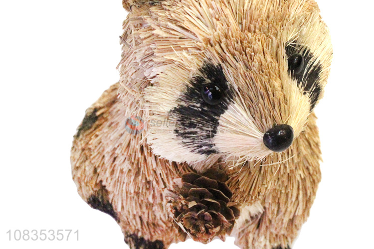 Bottom price animal statue raccoon figurine handmade home ornaments