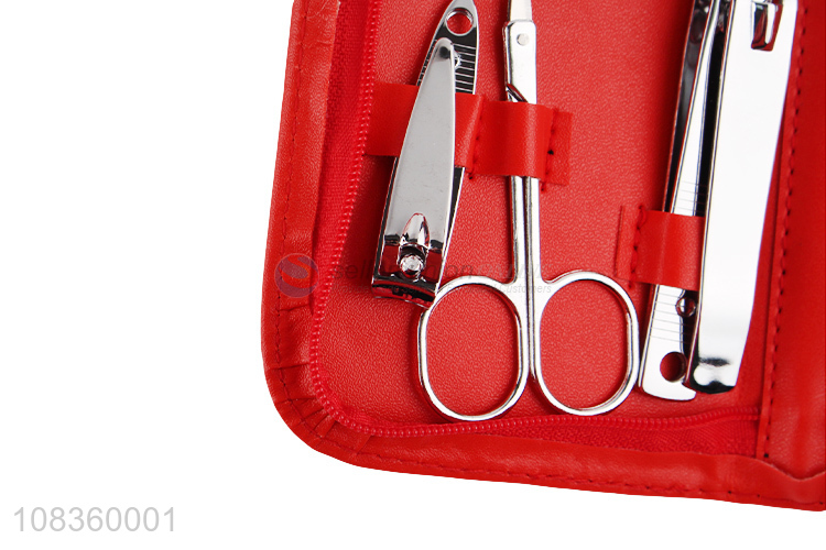 Factory price 7 pieces manicure set stainless steel nail file set