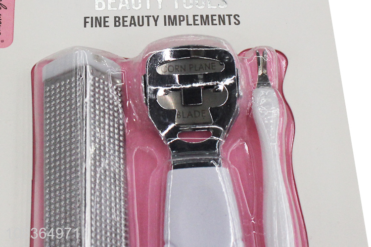 High quality 5 pieces manicure pedicure set stainless steel foot rasp kit