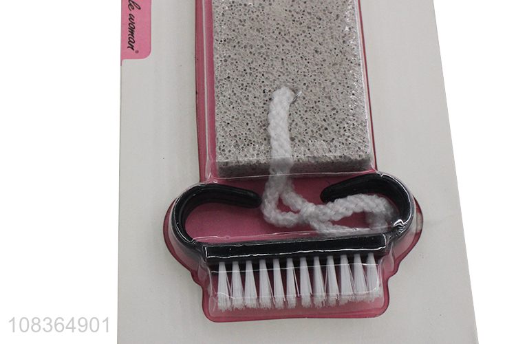 Factory supply 3 pieces manicure pedicure set nail brush pumice stone