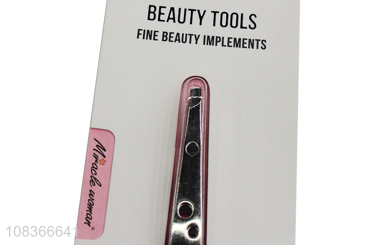 Low price silver safety eyebrow tweezer for eyebrow trimming