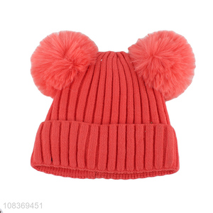 Top quality multicolor girls winter warm knitted hat