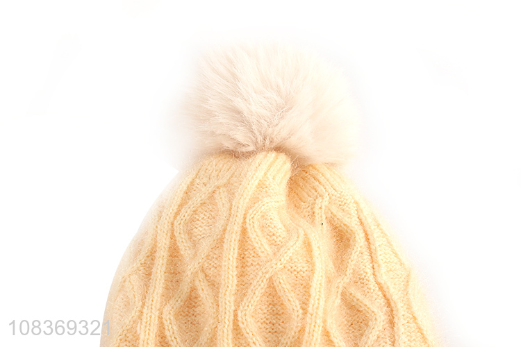 Yiwu wholesale girls winter warm fashion knitted hats