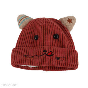 Low price animal shape kids winter knitted hat beanies hat