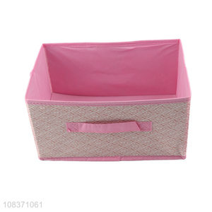 Hot sale foldable non-woven storage box storage bin with handle