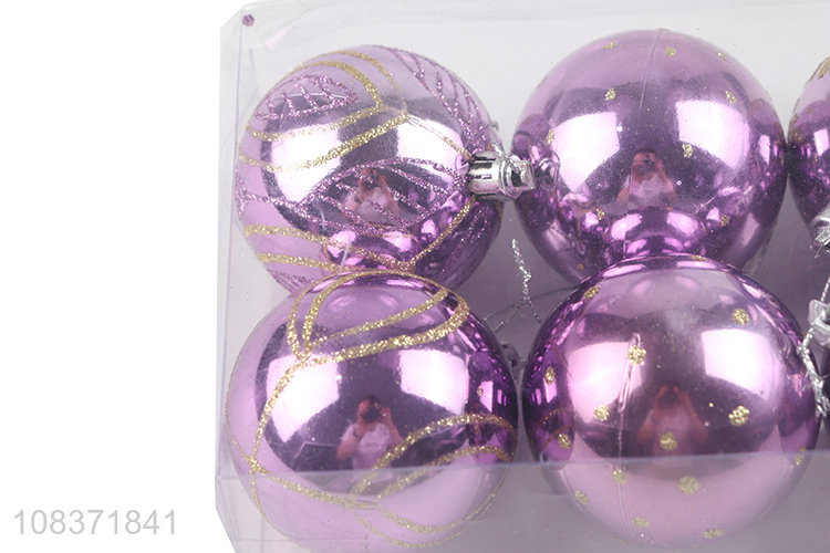 New arrival 6 pieces bright color plastic Christmas balls Christmas baubles