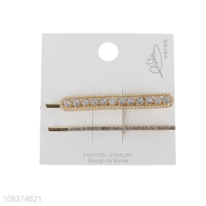 Latest design fashion women hairpin with rhinestone