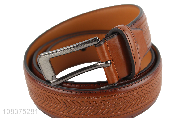 New design single prong buckle belt fashion men's faux leather belt