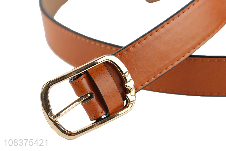 Good price women's faux leather belt fashion metal pin buckle belt