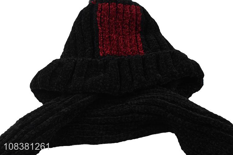 Hot Selling Winter Knitted Hat With Scarf Set