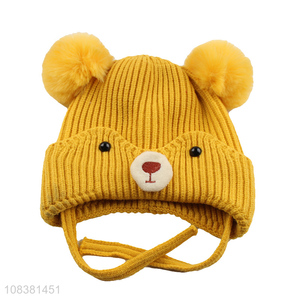 Cartoon Design Earmuffs Hat Knitted Hat Winter Hat For Kids