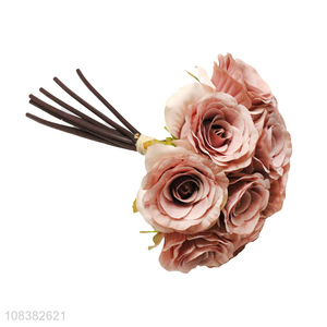 Factory price 9heads wedding artificial bridal bouquet for sale