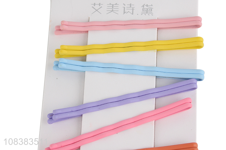 Factory supply frosted colorful non-slip metal bobby pins for thick hair