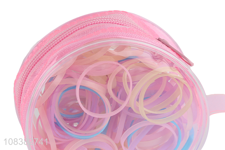 Factory supply mini small elastic hair bands with zippered bag