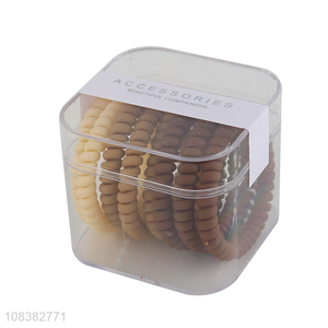 High quality elastic spiral hair ties telephone wire hair bands