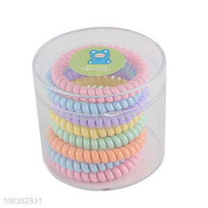 China supplier candy colored no crease spiral hair ties hair rings