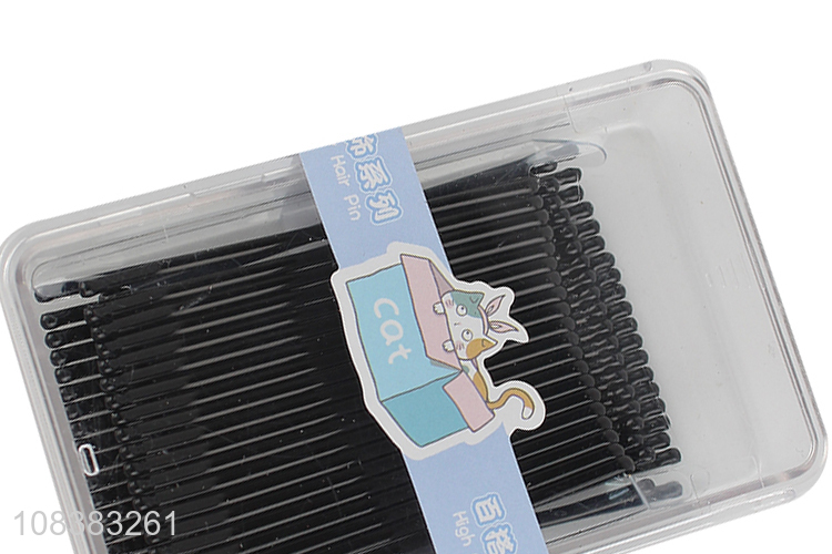 Hot selling 40 pieces metal bobby pins black hairpins for all hair types