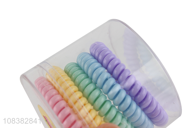 Good quality assorted colors no crease coil hair ties for ladies