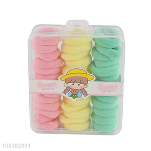 Wholesale candy colored terry cloth hair rings elastic hair ties