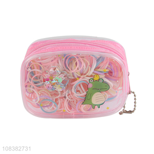 Best selling mini hair bands tiny hair rings with zippered bag