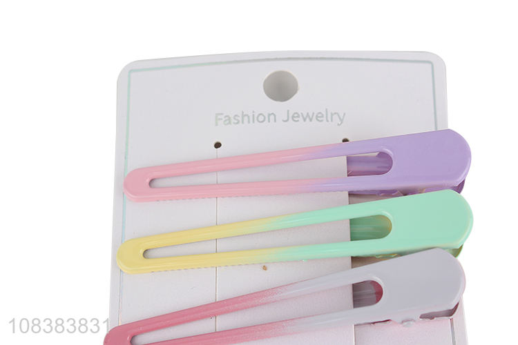 Yiwu wholesale fashion gradient hairpins duckbill hair clips