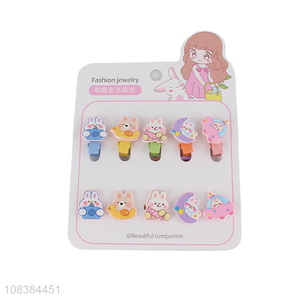 Yiwu supplier cartoon hair rope hairpins set for kids