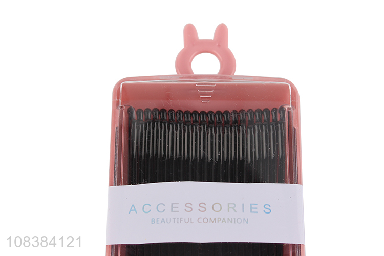 Wholesale price black simple hair clips metal hairpins